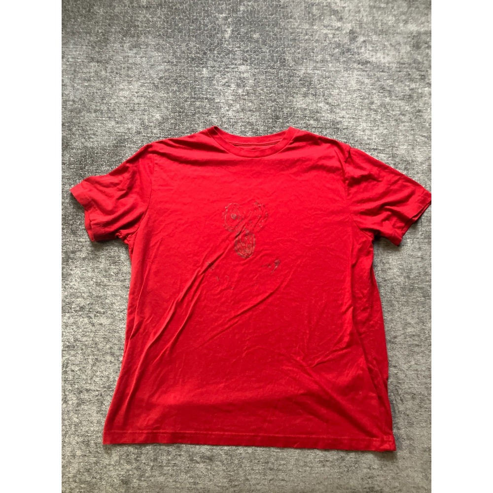 George T Shirt Mens XL Red Graphics Print Short Sleeve Crew Neck Everyday Wear